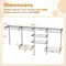 4-8 FT Adjustable Closet Storage Kit with Grey Metal Shelves and Rods for Bedroom or Laundry Room